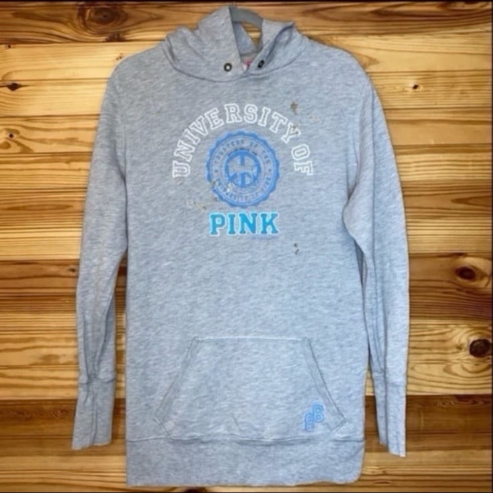 Victoria’s Secret PINK university peace sign long hoodie y2k medium vintage